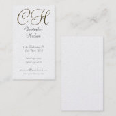 Gold Monogram Calligraphy Script Visitekaartje (Voorkant / Achterkant)