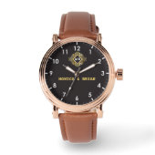 Gold Monogram couple Horloge (Voorkant)