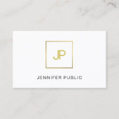 Gold Monogram Creatief Ontwerp Modern Professional Visitekaartje (Voorkant)