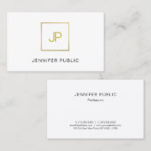 Gold Monogram Creatief Ontwerp Modern Professional Visitekaartje (Voorkant / Achterkant)
