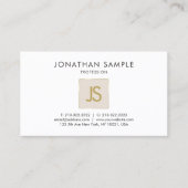 Gold Monogram Creative Clean Plain Trendy Visitekaartje (Voorkant)