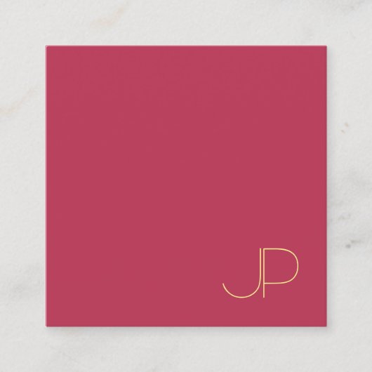 Gold Monogram Creative Design Sjabloon Modern Vierkante Visitekaartje (Voorkant)