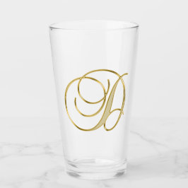 Gold Monogram D glas