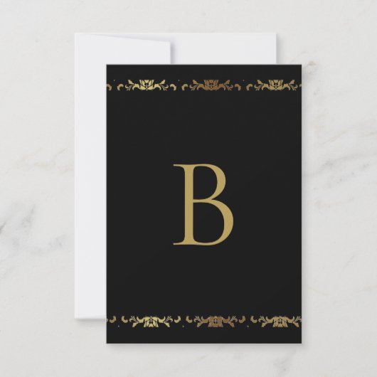 Gold Monogram Damask Elegant Bedankt (Voorkant)
