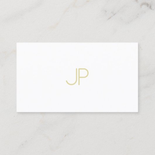 Gold Monogram Design Trendy Modern Elegant Plain Visitekaartje (Achterkant)