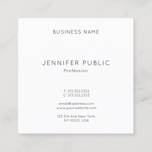 Gold Monogram Design Trendy Moderne Sjabloon Vierkante Visitekaartje (Achterkant)