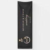 Gold Monogram Diamond Ring Wedding Spandoek (Verticaal)