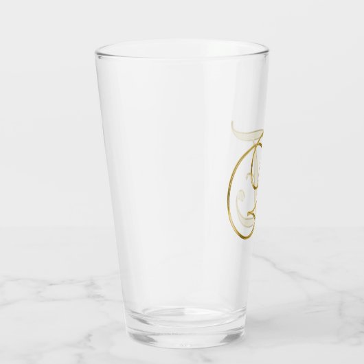 Gold Monogram E glas (Rechts)