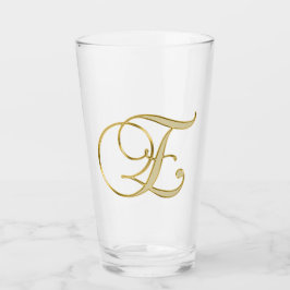 Gold Monogram E glas