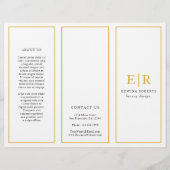 Gold Monogram Elegant Business Trifold Brochure (Voorkant)