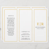 Gold Monogram Elegant Business Trifold Brochure (Voorkant / Achterkant)