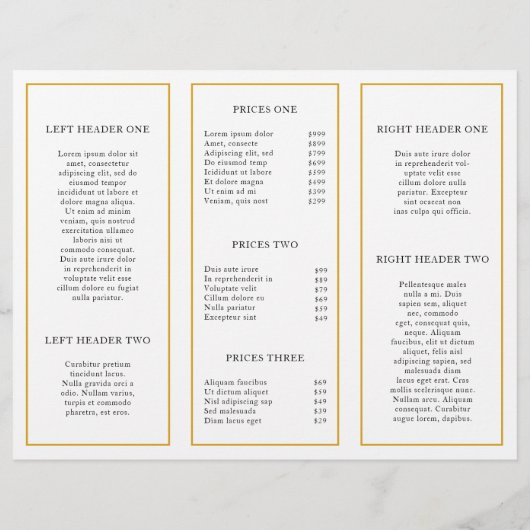 Gold Monogram Elegant Business Trifold Brochure (Achterkant)