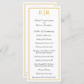 Gold Monogram Elegant Classic Wedding Programmakaart (Voorkant / Achterkant)