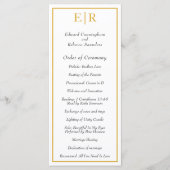 Gold Monogram Elegant Classic Wedding Programmakaart (Voorkant)