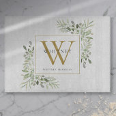 Gold Monogram Elegant Greenery Foliage Snijplank