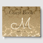 Gold Monogram Elegant Modern Wedding Gastenboek (Voorkant)