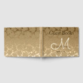 Gold Monogram Elegant Modern Wedding Gastenboek (Volledig)