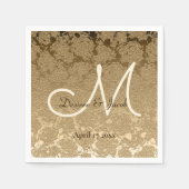 Gold Monogram Elegant Modern Wedding Napkins Servet (Voorkant)