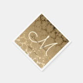 Gold Monogram Elegant Modern Wedding Napkins Servet (Hoek)