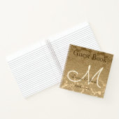 Gold Monogram Elegant Modern Wedding Notitieboek (Binnen)