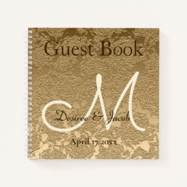 Gold Monogram Elegant Modern Wedding Notitieboek