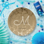 Gold Monogram Elegant Modern Wedding Papieren Bordje (Feest)