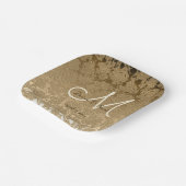 Gold Monogram Elegant Modern Wedding Papieren Bordje (Gebogen)