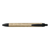 Gold Monogram Elegant Modern Wedding Zwarte Inkt Pen (Achterkant)