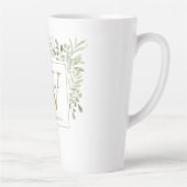Gold Monogram Elegant Moderne Greenery Latte Mok (Rechts)
