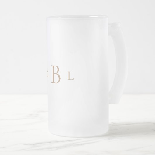 Gold Monogram Elegant Wedding Matglas Bierpul (Voorkant rechts)