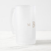 Gold Monogram Elegant Wedding Matglas Bierpul (Voorkant links)