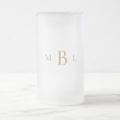 Gold Monogram Elegant Wedding Matglas Bierpul (Center)