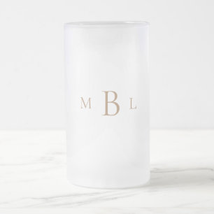 Gold Monogram Elegant Wedding Matglas Bierpul