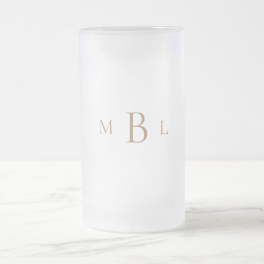 Gold Monogram Elegant Wedding Matglas Bierpul (Center)