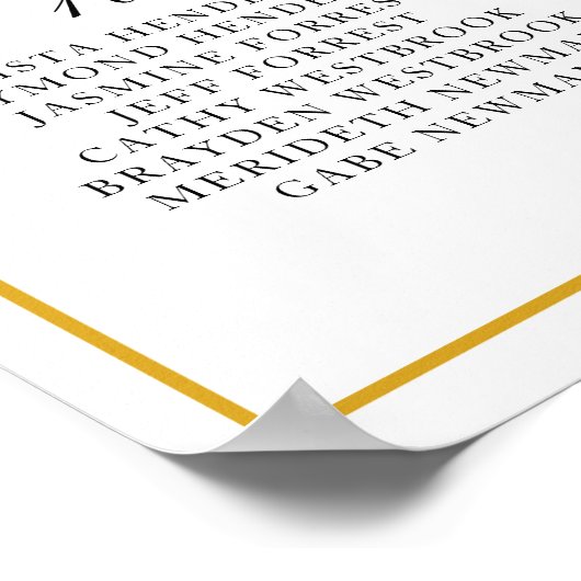 Gold Monogram Elegant Wedding Seating Chart Poster (Hoek)