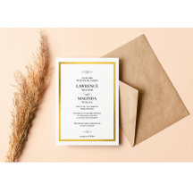 Gold Monogram Elegant Wedding Uitnodiging