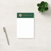 Gold Monogram Emerald Green Leather Look Elegant Post-it® Notes (Kantoor)