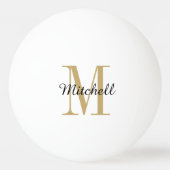 Gold Monogram en naam op maat Pingpongbal (Voorkant)