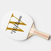 Gold Monogram en naam op maat Tafeltennisbatje (Zijkant)