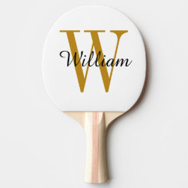 Gold Monogram en naam op maat Tafeltennisbatje