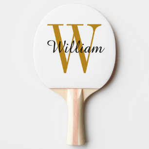 Gold Monogram en naam op maat Tafeltennisbatje