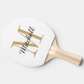 Gold Monogram en naam op maat Tafeltennisbatje (Zijkant)