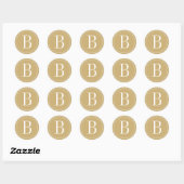 Gold Monogram Envelope Seal Ronde Sticker (Vel)