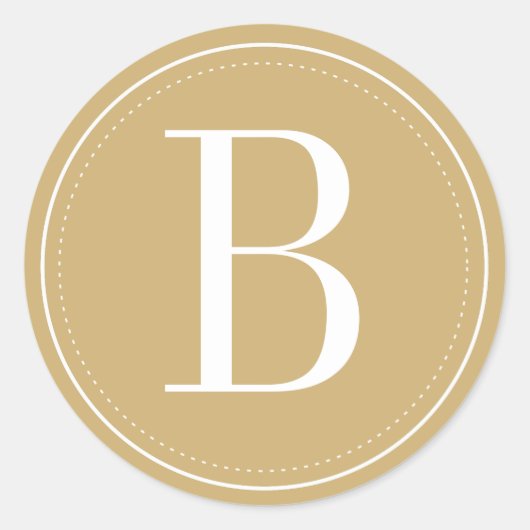 Gold Monogram Envelope Seal Ronde Sticker (Voorkant)