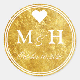 Gold Monogram Envelope Seal Ronde Sticker