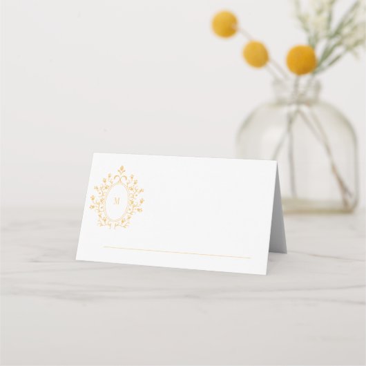 Gold Monogram Event Card Plaatskaartje (Achterkant)