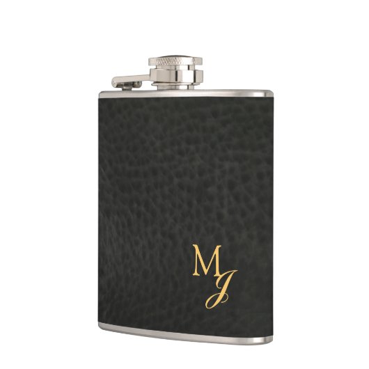 Gold Monogram Faux Leather Heupfles (Links)