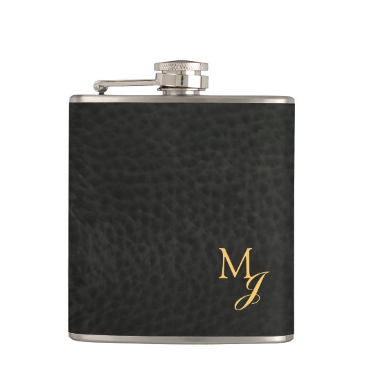 Gold Monogram Faux Leather Heupfles (Voorkant)