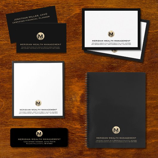  Gold Monogram Financial Planner Label