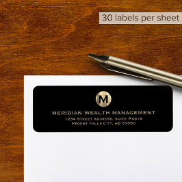  Gold Monogram Financial Planner Label